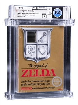 1987 NES Nintendo (USA) "The Legend of Zelda" Round SOQ Rev A (Early Production) Sealed Video Game - WATA 9.0/A